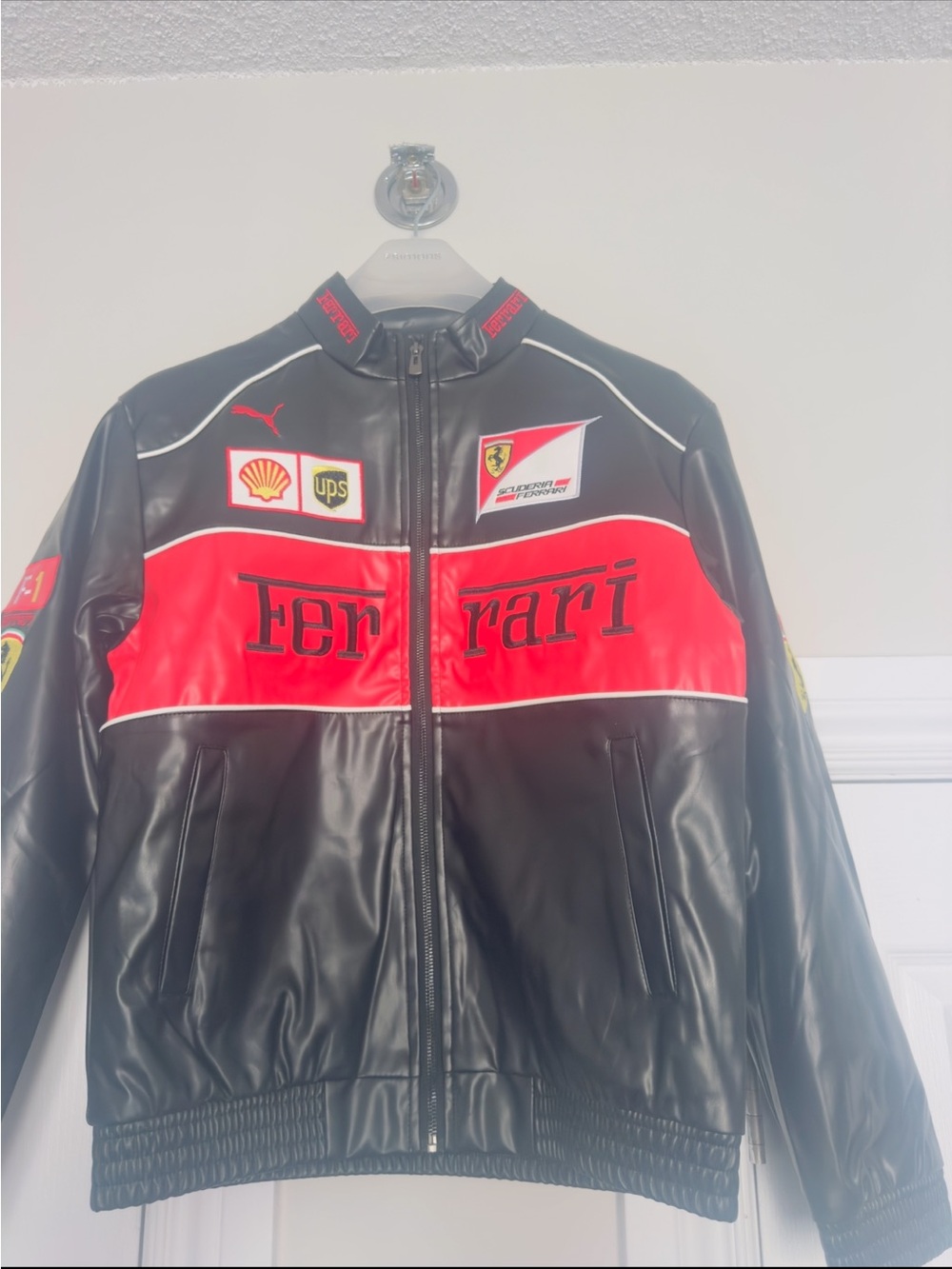 Ferrari Black and Red Racing Bomber Jacket